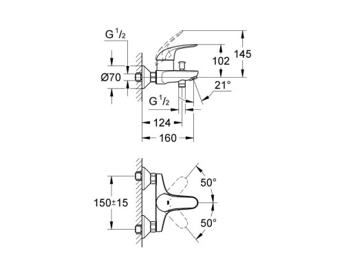Смеситель для ванны Grohe Euroeco 32743000
