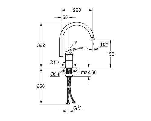 Смеситель для кухни Grohe Euroeco 32752000