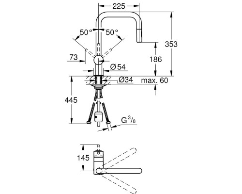 Смеситель для кухни с выдвижным изливом Grohe Minta 32322DC2