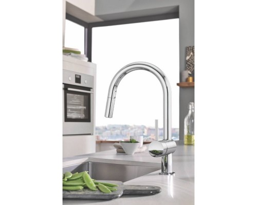 Смеситель для кухни с выдвижным изливом Grohe Minta 32321002