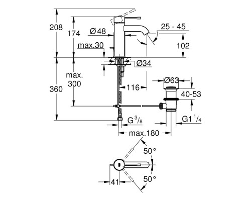 Смеситель для раковины Grohe Essence 23589001
