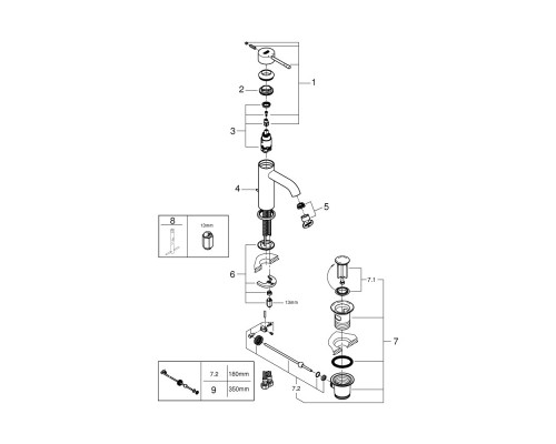 Смеситель для раковины Grohe Essence 23589001
