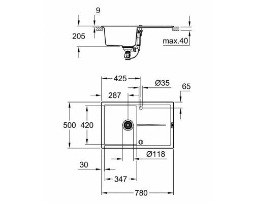 Кухонная мойка Grohe Sink K400 31639AP0