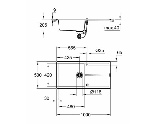 Кухонная мойка Grohe Sink K400 31641AT0