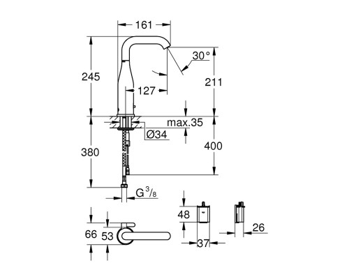 Смеситель бесконтактный для раковины Grohe Essence E 36445000