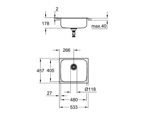 Кухонная мойка Grohe Sink K200 31719SD0