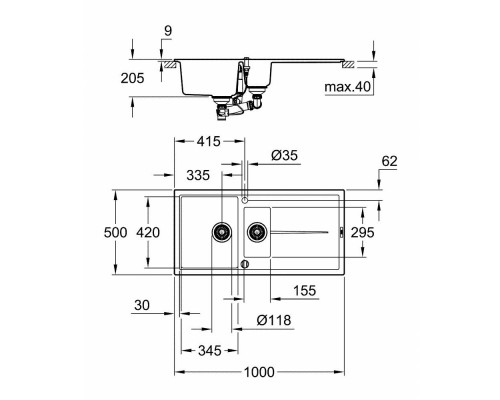 Кухонная мойка Grohe Sink K400 31642AP0