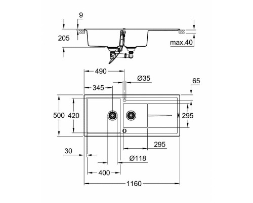 Кухонная мойка Grohe Sink K400 31643AT0