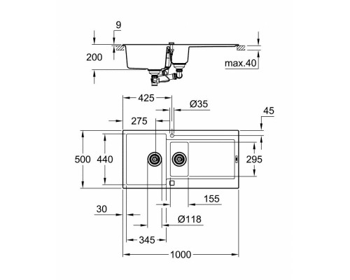 Кухонная мойка Grohe Sink K500 31646AP0