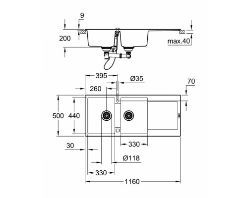 Кухонная мойка Grohe Sink K500 31647AT0
