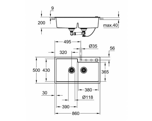 Кухонная мойка Grohe Sink K500 31649AP0