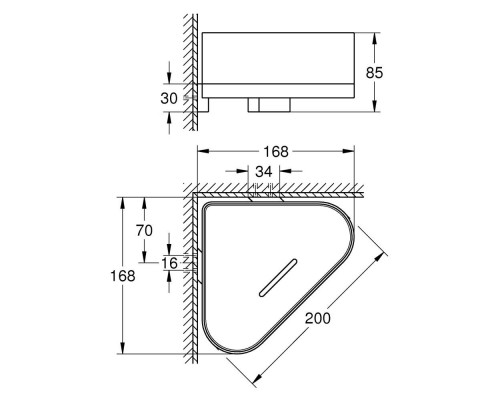 Полка Grohe Selection 41038000 с держателем