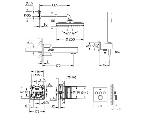 Душевая система Grohe Grohtherm SmartControl 26415SC2