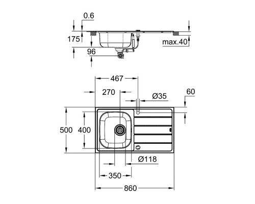 Кухонная мойка Grohe Sink K200 31552SD1