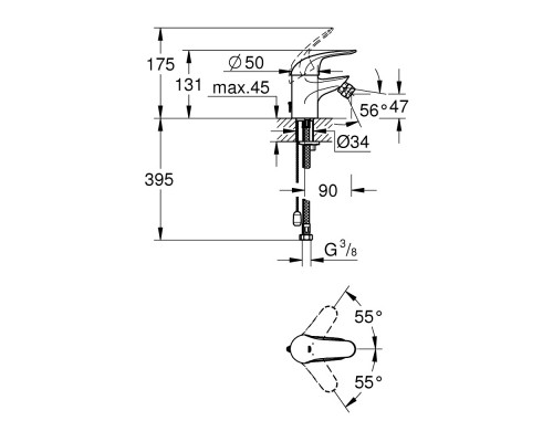 Смеситель для биде Grohe Euroeco 32882000