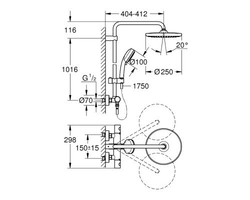 Душевая система Grohe Tempesta Cosmopolitan 26670000
