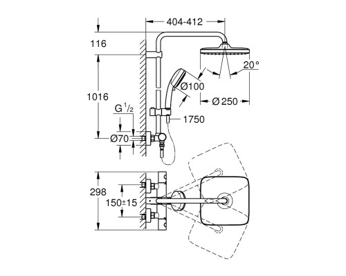Душевая система Grohe Tempesta Cosmopolitan 26689000