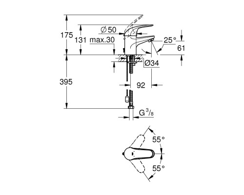Смеситель для раковины Grohe Euroeco 32881000