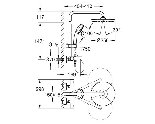 Душевая система Grohe Tempesta Cosmopolitan 26672000