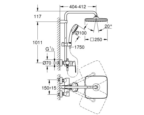 Душевая система Grohe Tempesta Cosmopolitan 26692000