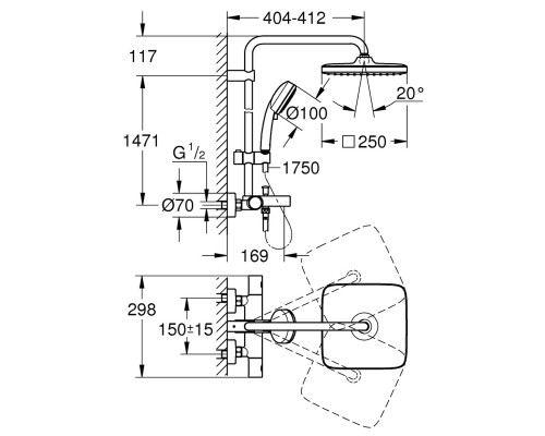 Душевая система Grohe Tempesta Cosmopolitan 26691000