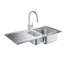 Набор Grohe мойка кухонная K500 31572SD0 + смеситель Eurostyle Cosmopolitan 31482003