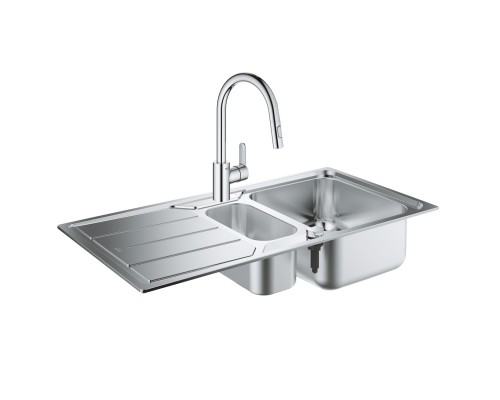 Набор Grohe мойка кухонная K500 31572SD0 + смеситель Eurostyle Cosmopolitan 31482003