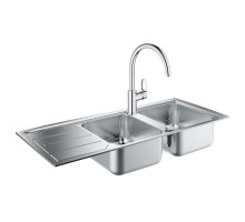 Набор Grohe мойка кухонная K500 31588SD0 + смеситель BauLoop 31368001