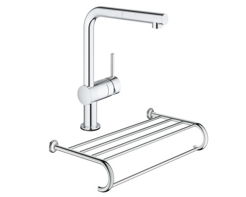 Набор Grohe смеситель для кухни сенсорный Minta Touch 31360001 + полка для полотенец Essentials Authentic 40660001