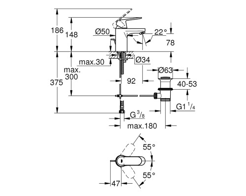 Набор Grohe смеситель для раковины Eurosmart Cosmopolitan 32825000 + дозатор для моющего средства Contemporary 40536DC0