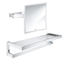 Набор аксессуаров Grohe полка для полотенец Selection Cube 40804000 + зеркало косметическое Selection Cube 40808000