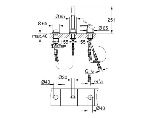 Смеситель для ванны Grohe Essence 19976001