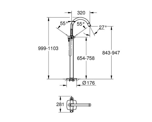 Смеситель для ванны Grohe Grandera 23318000