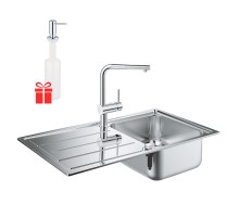 Набор Grohe мойка кухонная K500 31573SD0 + смеситель Minta 32168000 + дозатор для моющего средства Contemporary 40536000