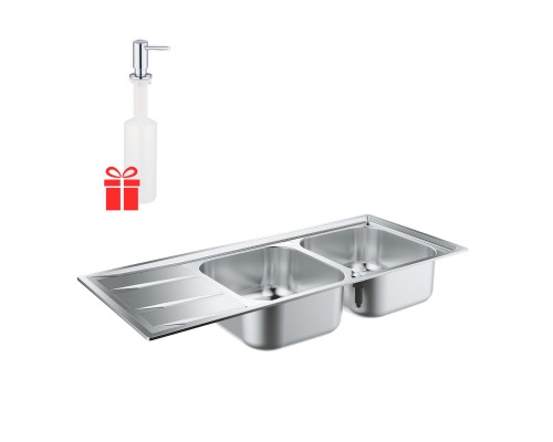 Набор Grohe мойка кухонная K400 31587SD0 + дозатор для моющего средства Contemporary 40536000