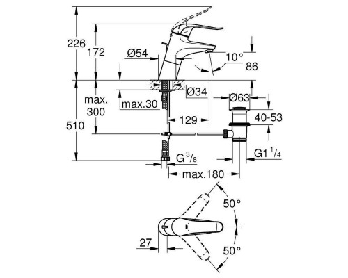 Смеситель для раковины Grohe Euroeco Special 32766000