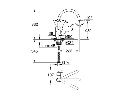 Смеситель для кухни Grohe BauEdge 31233001