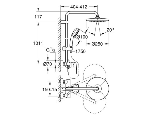 Душевая система Grohe Tempesta Cosmopolitan 26673000