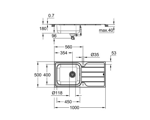Кухонная мойка Grohe Sink K500 31563SD1