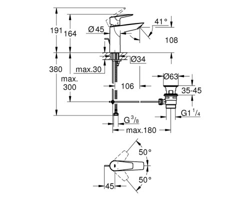 Смеситель для раковины Grohe BauEdge New M-Size 23758001