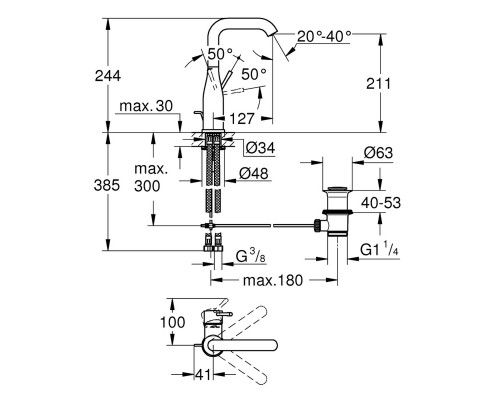 Смеситель для раковины Grohe Essence L-Size 32628AL1
