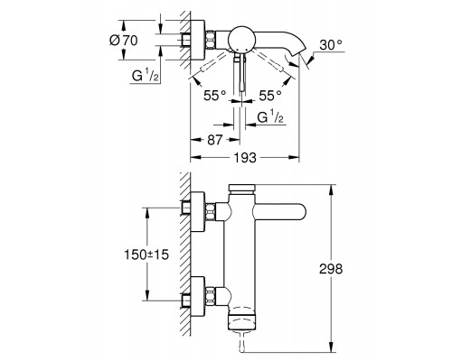 Смеситель для ванны Grohe Essence New 33624AL1