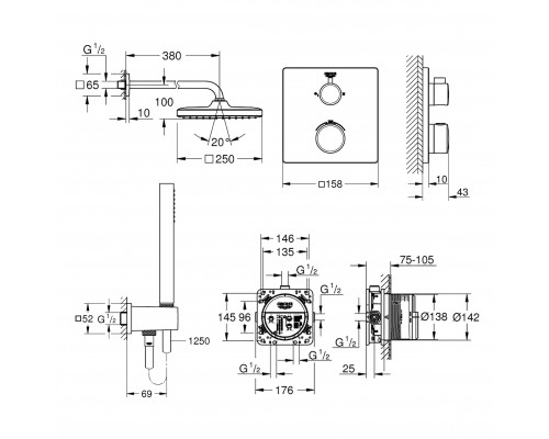 Душевая система Grohe Grohtherm Cube 26415SC0