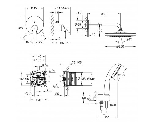 Душевая система Grohe Grohtherm SmartControl 26416SC3