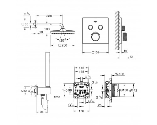 Душевая система Grohe Grohtherm SmartControl 26415SC1