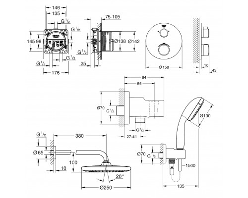 Душевая система Grohe Grohtherm 26416SC0