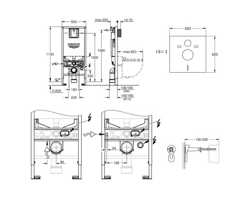 Инсталляция для унитаза Grohe Rapid SLX 39598000