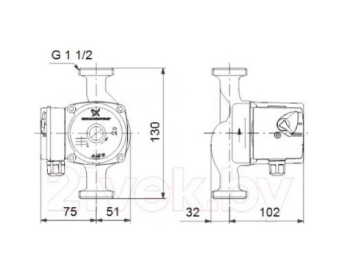 Насос циркуляционный Grundfos UPS 25 60 130
